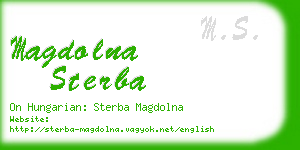 magdolna sterba business card